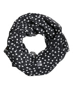 Dolce & Gabbana Black Polka Dots Polyester Wrap Shawl Scarf - Zeiniez