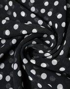 Dolce & Gabbana Black Polka Dots Polyester Wrap Shawl Scarf - Zeiniez