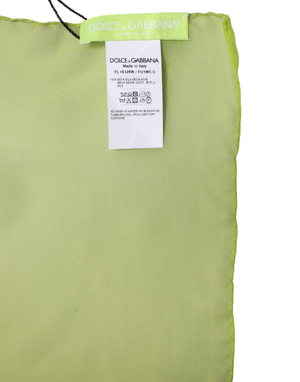 Dolce & Gabbana Green Silk Rectangle Wrap Shawl Neck Warmer Scarf - Zeiniez