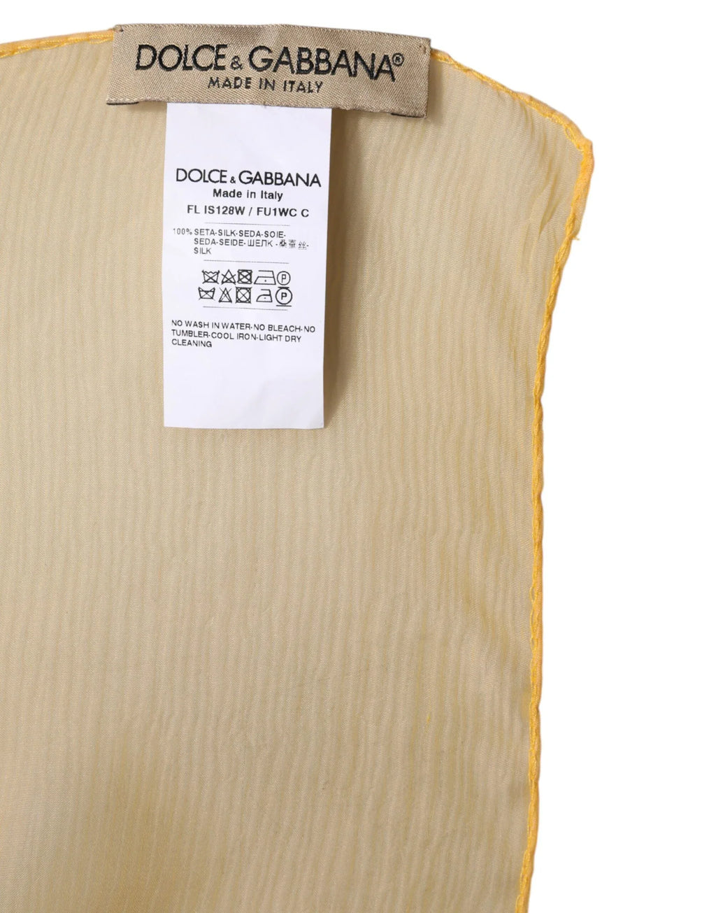 Dolce & Gabbana Yellow Silk Rectangle Wrap Shawl Scarf - Zeiniez