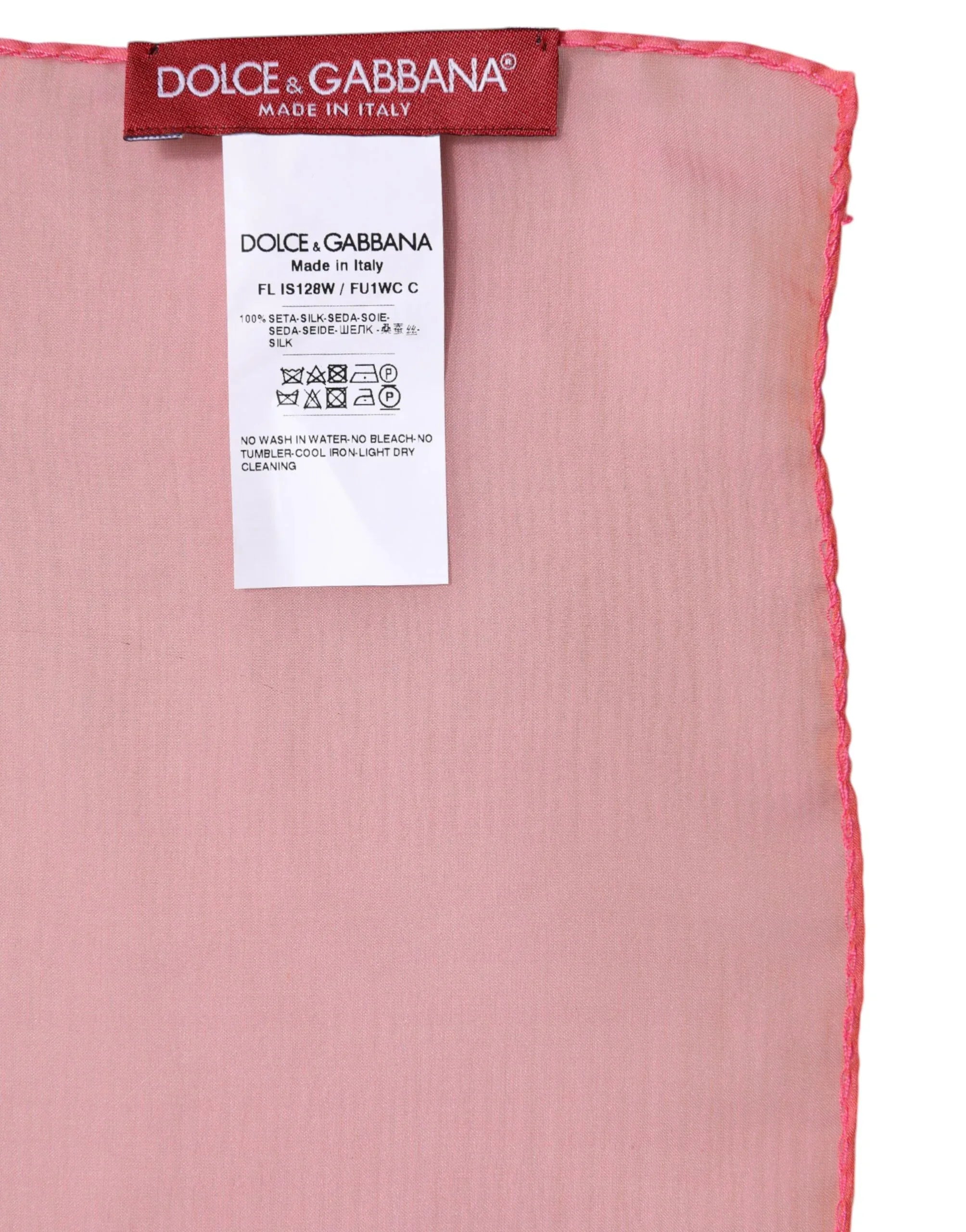 Dolce & Gabbana Pink Silk Rectangle Women Wrap Shawl Scarf - Zeiniez