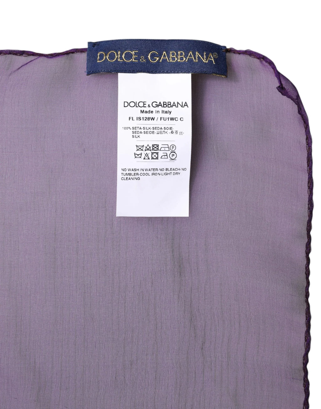 Dolce & Gabbana Purple Silk Rectangle Wrap Shawl Scarf - Zeiniez