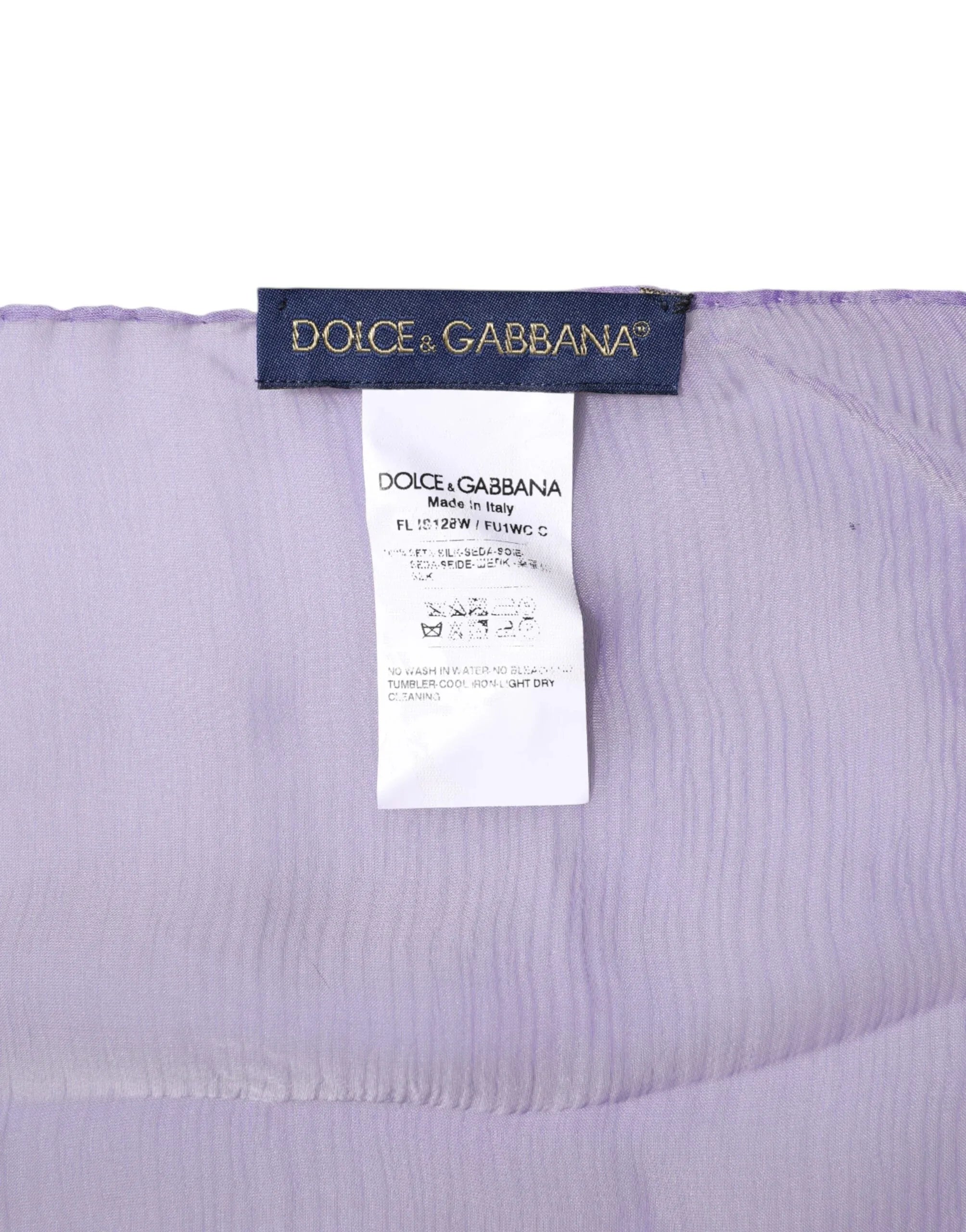 Dolce & Gabbana Purple Silk Rectangle Wrap Shawl Scarf - Zeiniez