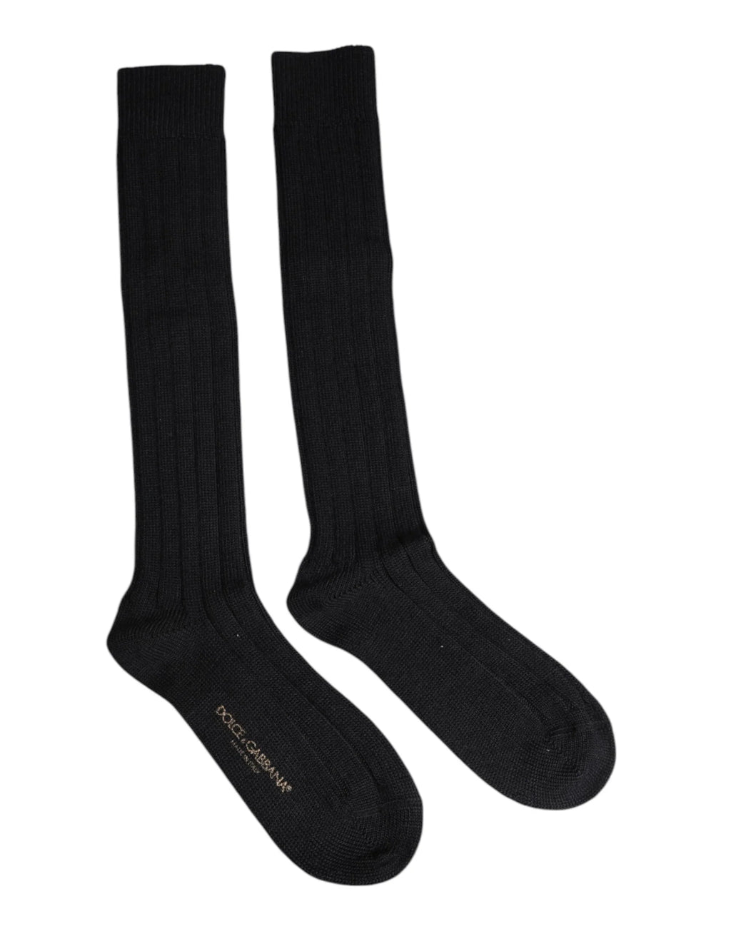 Dolce & Gabbana Black DG Logo Print Over The Calf Socks - Zeiniez