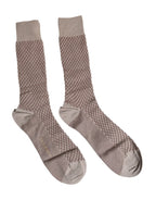 Dolce & Gabbana Brown Solid DG Logo Mid Calf Men Socks - Zeiniez