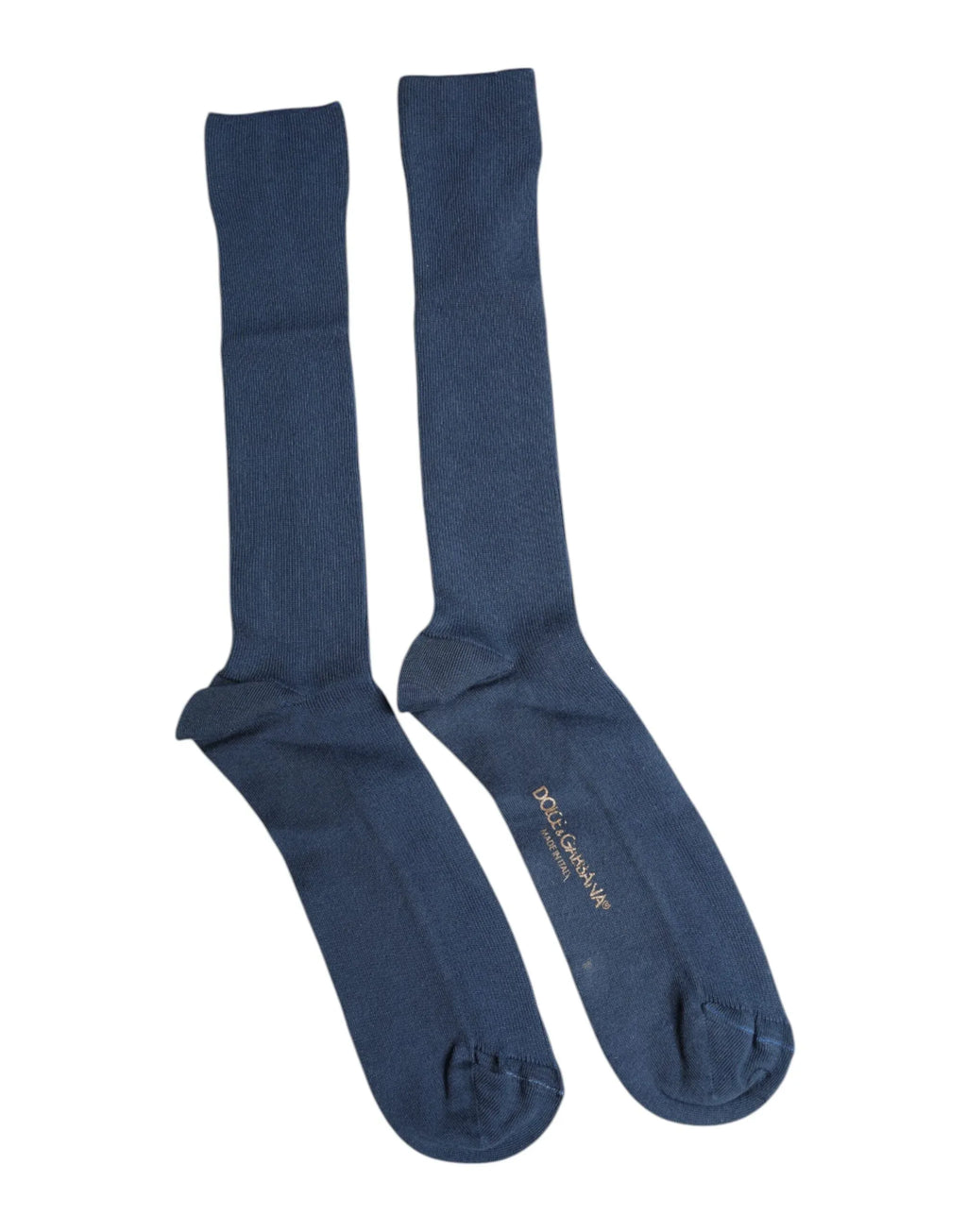 Dolce & Gabbana Blue Cotton DG Logo Over The Calf Socks - Zeiniez