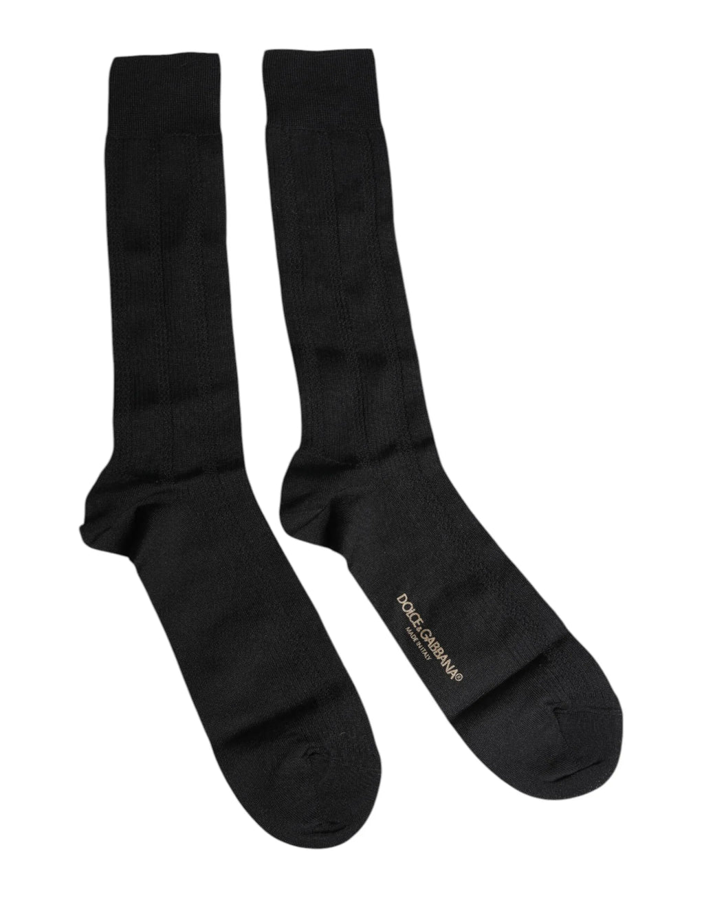 Dolce & Gabbana Black Stretch Logo Mid Calf Men Socks - Zeiniez