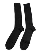 Dolce & Gabbana Black Stretch Logo Mid Calf Men Socks - Zeiniez