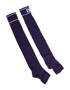 Dolce & Gabbana Purple Cotton DG Logo Print Open Toe Socks - Zeiniez