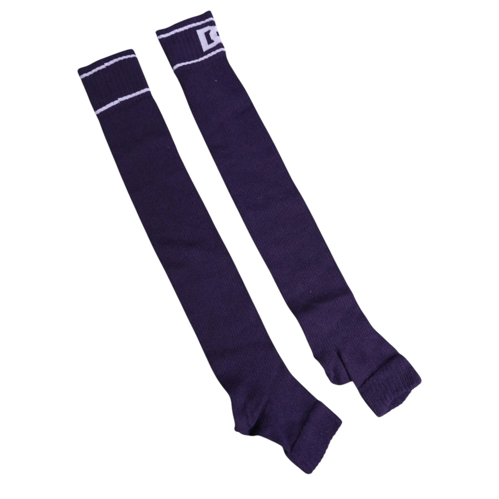 Dolce & Gabbana Purple Cotton DG Logo Print Open Toe Socks - Zeiniez