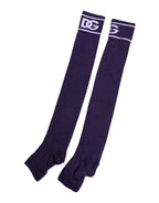 Dolce & Gabbana Purple Cotton DG Logo Print Open Toe Socks - Zeiniez