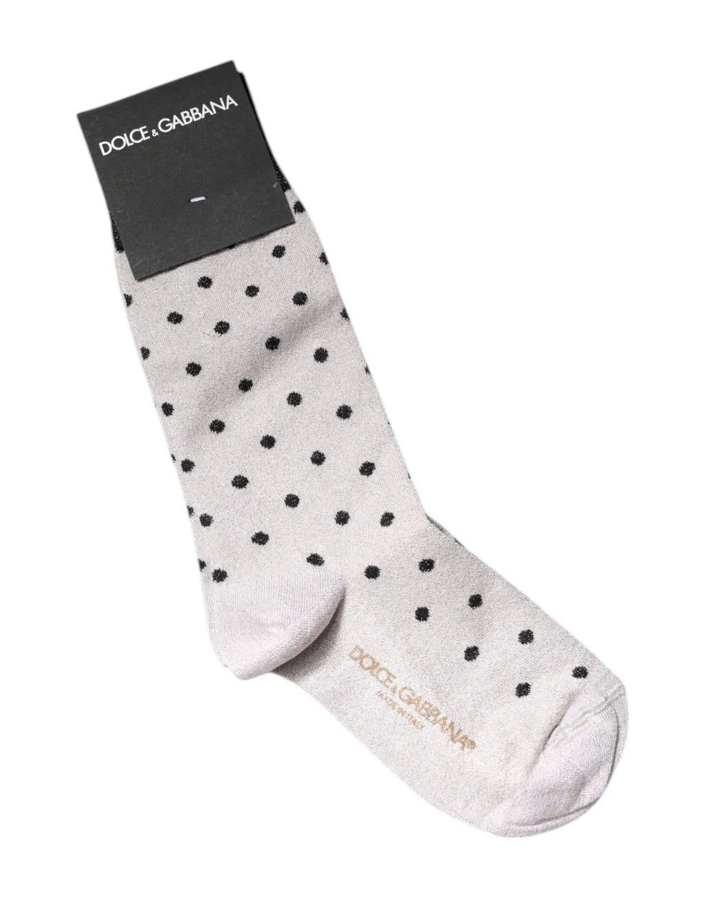 Dolce & Gabbana Gray Viscose Stretch Dotted Socks - Zeiniez