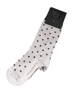 Dolce & Gabbana Gray Viscose Stretch Dotted Socks - Zeiniez