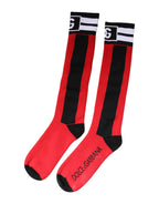 Dolce & Gabbana Red Cotton Stretch Printed Socks - Zeiniez