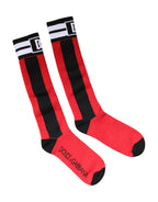 Dolce & Gabbana Red Cotton Stretch Printed Socks - Zeiniez