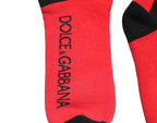 Dolce & Gabbana Red Cotton Stretch Printed Socks - Zeiniez