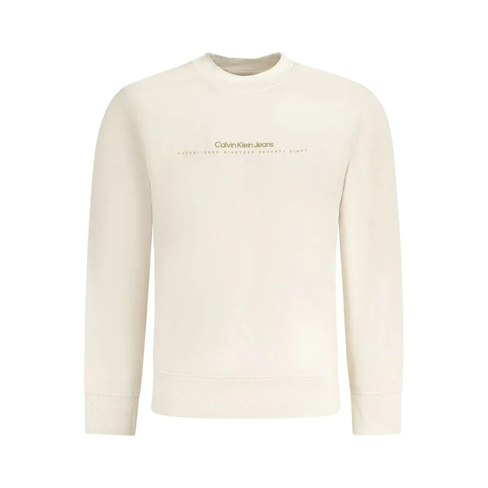 Calvin Klein Beige Cotton Men's Sweatshirt - Zeiniez