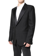 Dolce & Gabbana Black Wool Single Breasted Coat Blazer - Zeiniez