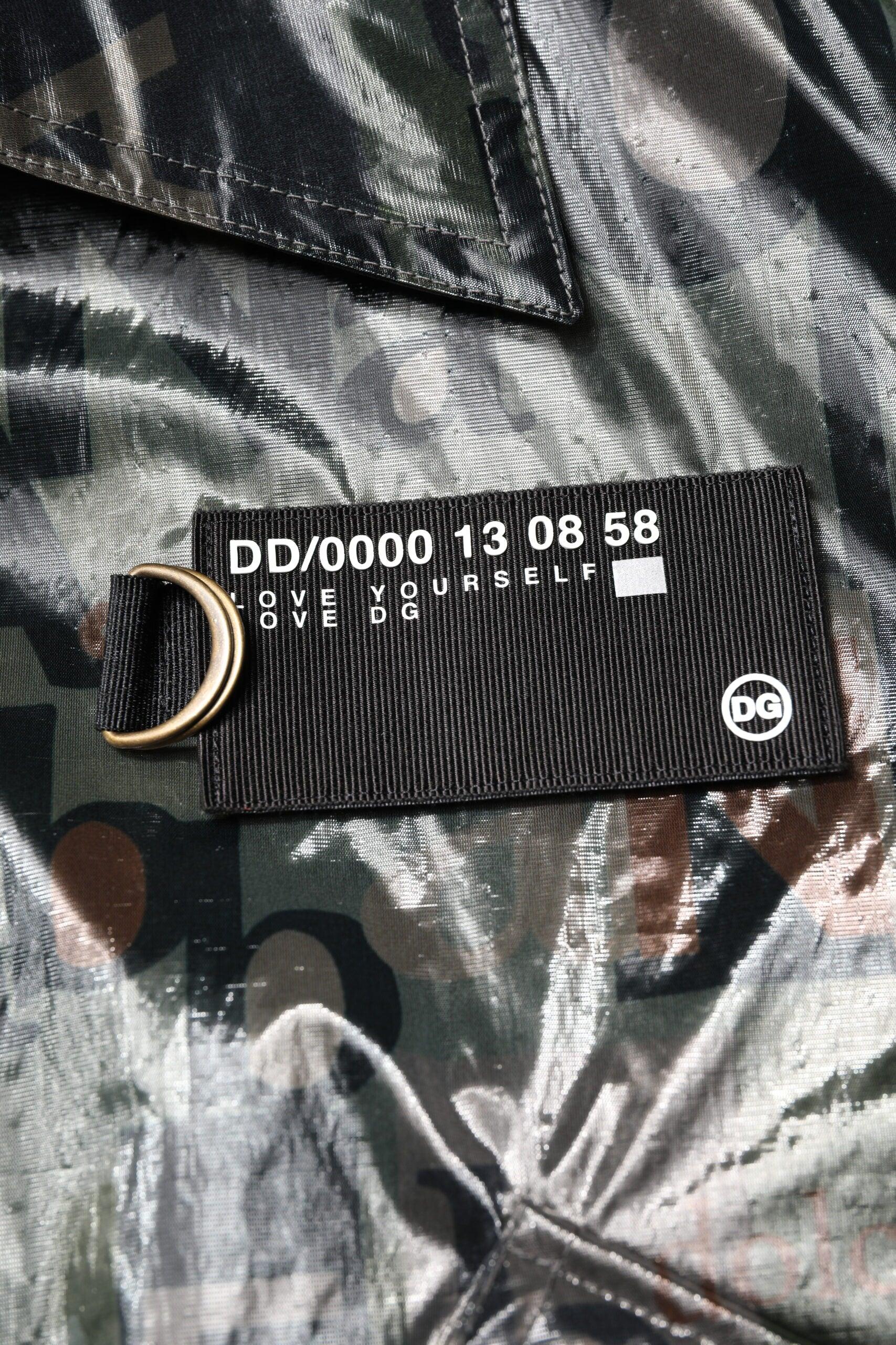 Dolce & Gabbana Green DG Logo Print Bomber Full Zip Jacket - Zeiniez