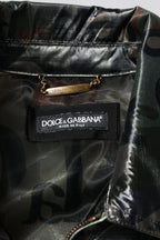 Dolce & Gabbana Green DG Logo Print Bomber Full Zip Jacket - Zeiniez