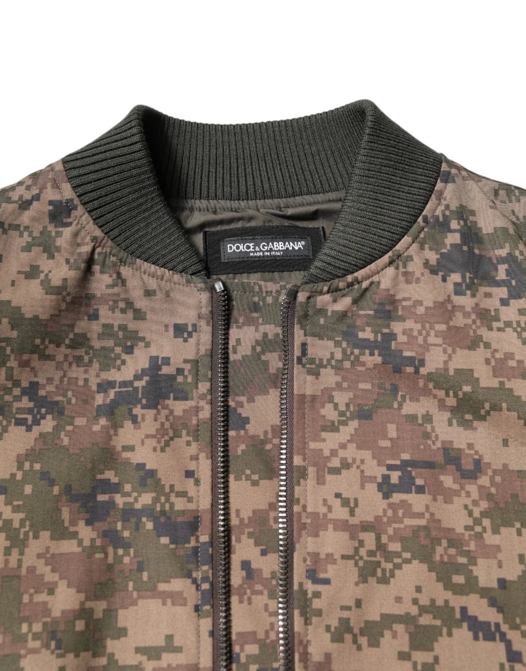 Dolce & Gabbana Brown Camouflage Bomber Full Zip Jacket - Zeiniez