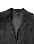 Dolce & Gabbana Black Floral Jacquard Coat Jacket Blazer - Zeiniez