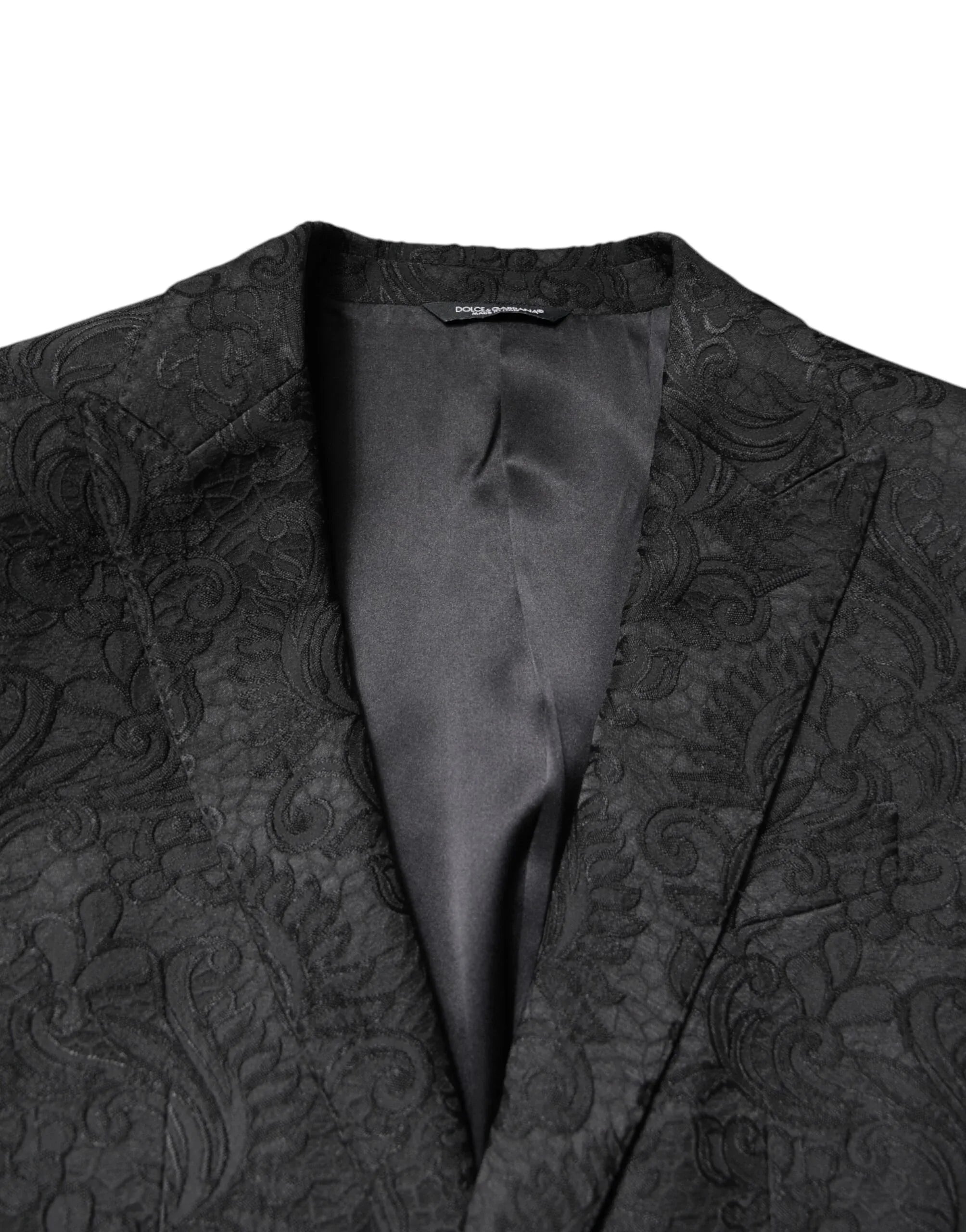 Dolce & Gabbana Black Floral Jacquard Coat Jacket Blazer - Zeiniez