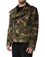 Dolce & Gabbana Multicolor Camouflage Nylon Biker Jacket - Zeiniez
