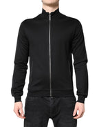 Dolce & Gabbana Black Cotton Logo Full Zip Men Bomber Jacket - Zeiniez