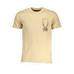 Cavalli Class Beige Cotton Men T-Shirt - Zeiniez