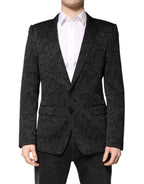 Dolce & Gabbana Black MARTINI Brocade Single Breasted Blazer - Zeiniez
