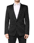 Dolce & Gabbana Black MARTINI Brocade Single Breasted Blazer
