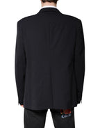 Dolce & Gabbana Dark Blue Wool Single Breasted Coat Blazer - Zeiniez