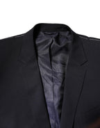 Dolce & Gabbana Dark Blue Wool Single Breasted Coat Blazer - Zeiniez