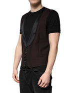 Dolce & Gabbana Maroon Wool Waistcoat Dress Formal Vest - Zeiniez