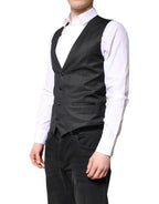 Dolce & Gabbana Black Wool Waistcoat Dress Formal Vest - Zeiniez