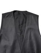 Dolce & Gabbana Black Wool Waistcoat Dress Formal Vest - Zeiniez