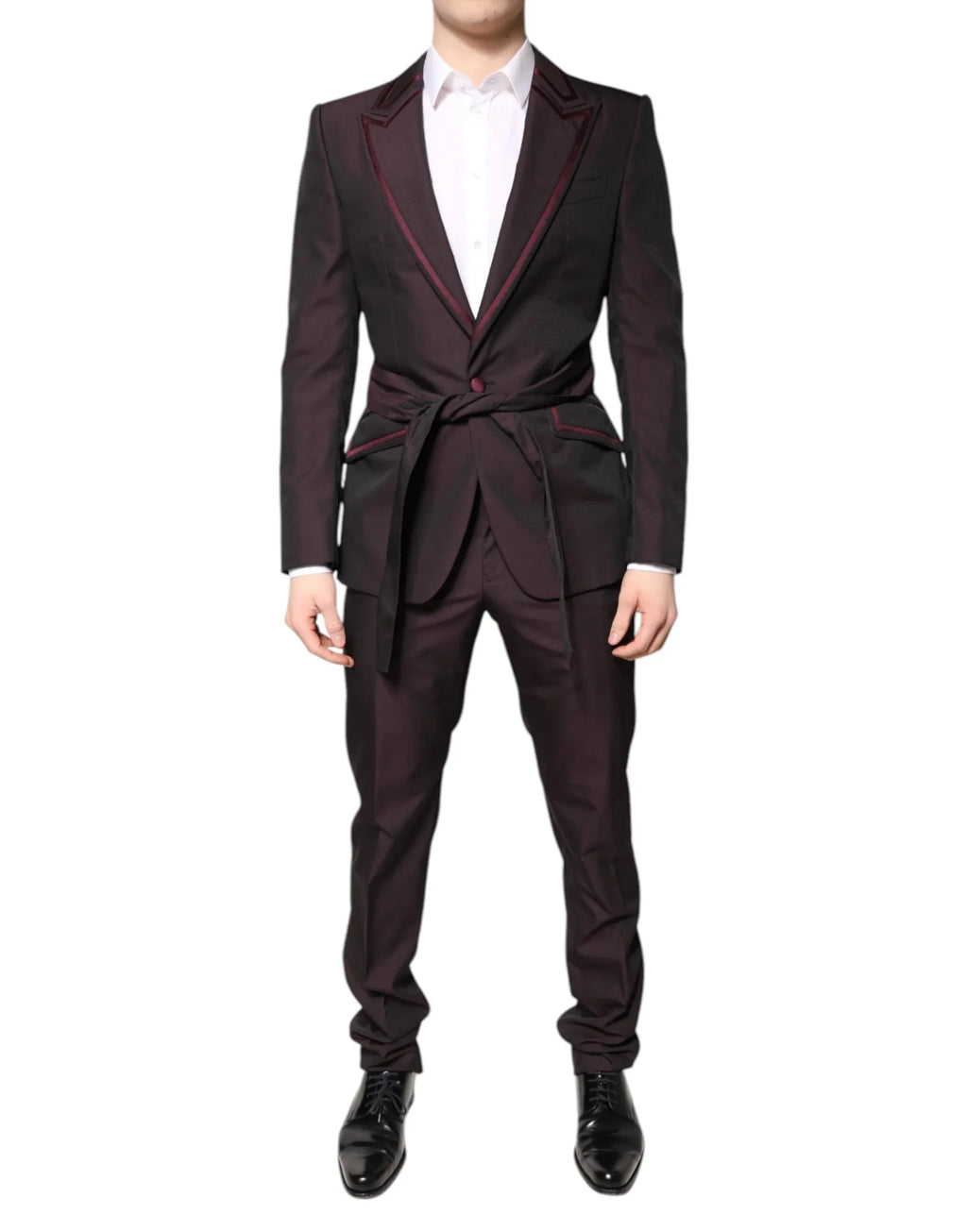 Dolce & Gabbana Maroon Single Breasted Formal 2 Piece Suit - Zeiniez