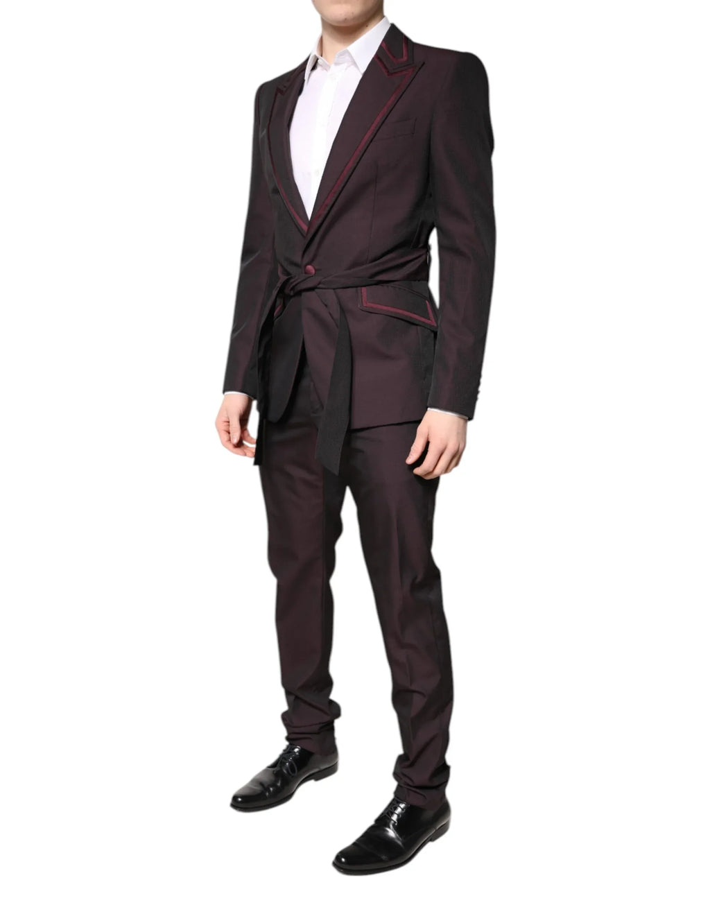 Dolce & Gabbana Maroon Single Breasted Formal 2 Piece Suit - Zeiniez