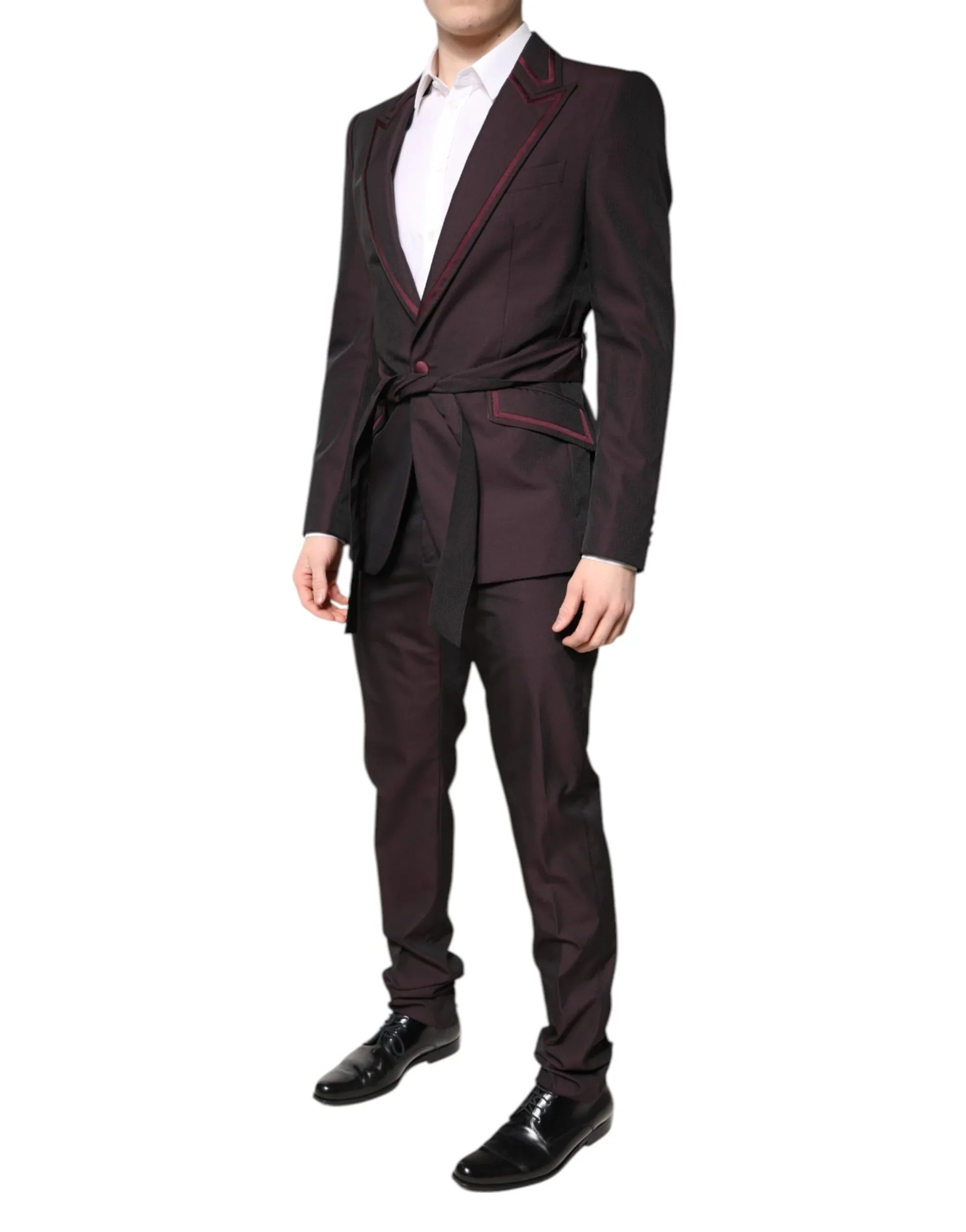 Dolce & Gabbana Maroon Single Breasted Formal 2 Piece Suit - Zeiniez