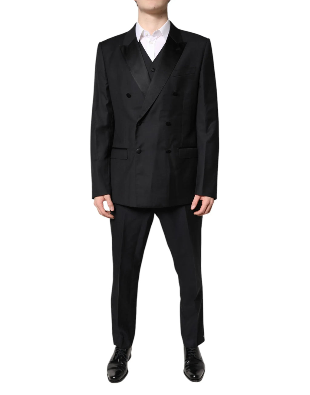 Dolce & Gabbana Black Double Breasted Formal 3 Piece Suit - Zeiniez