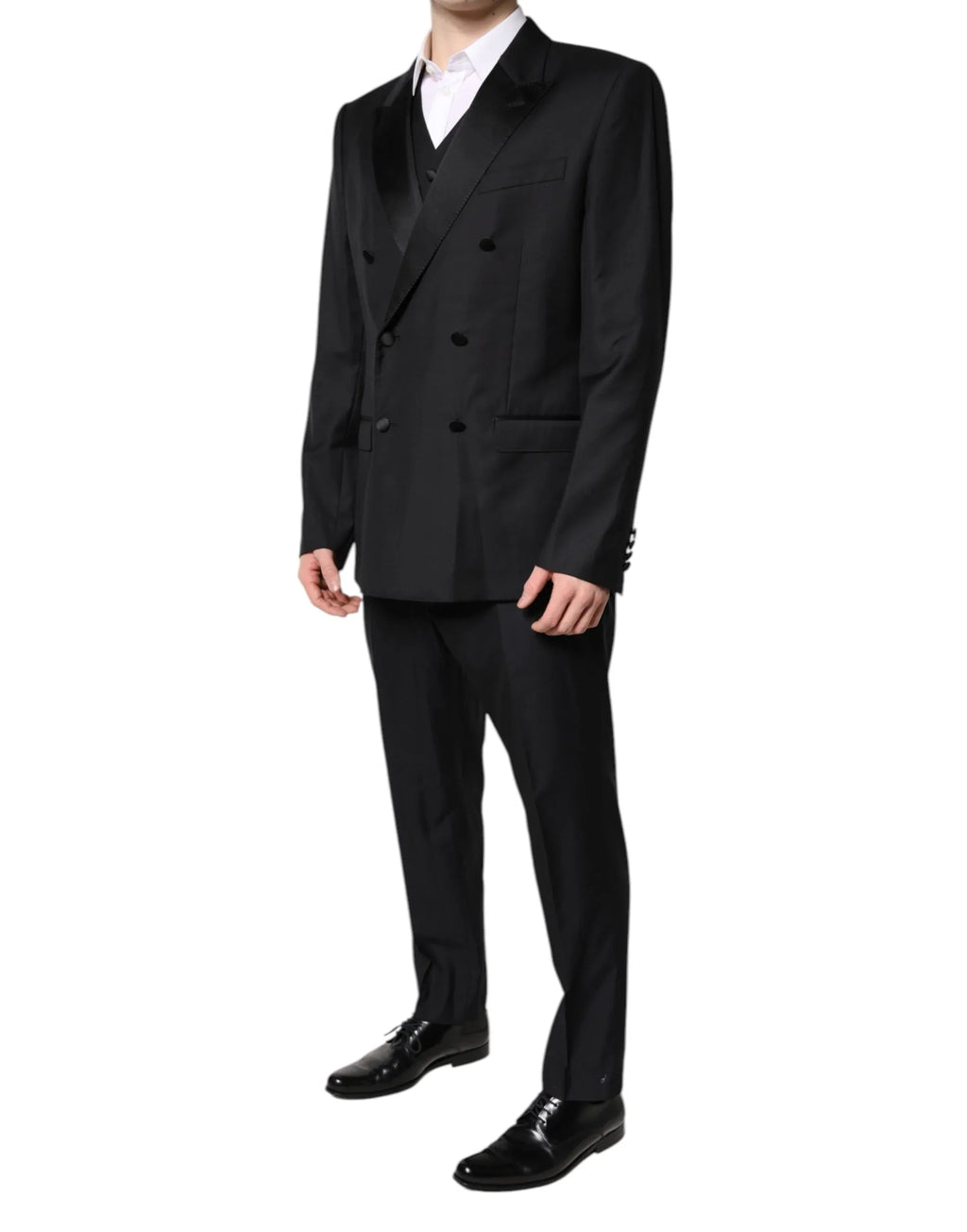 Dolce & Gabbana Black Double Breasted Formal 3 Piece Suit - Zeiniez
