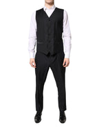 Dolce & Gabbana Black Double Breasted Formal 3 Piece Suit - Zeiniez