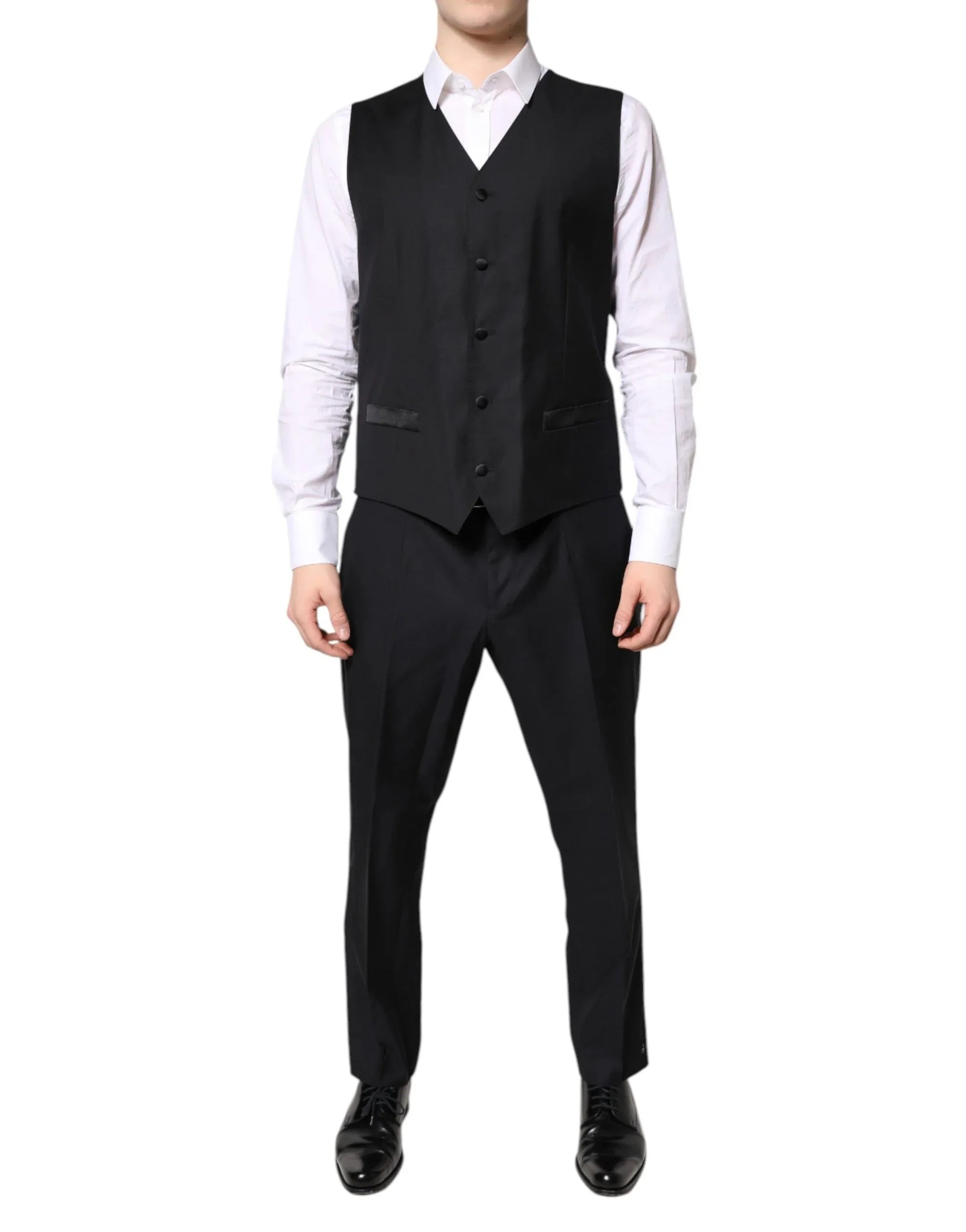 Dolce & Gabbana Black Double Breasted Formal 3 Piece Suit - Zeiniez