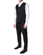 Dolce & Gabbana Black Double Breasted Formal 3 Piece Suit - Zeiniez