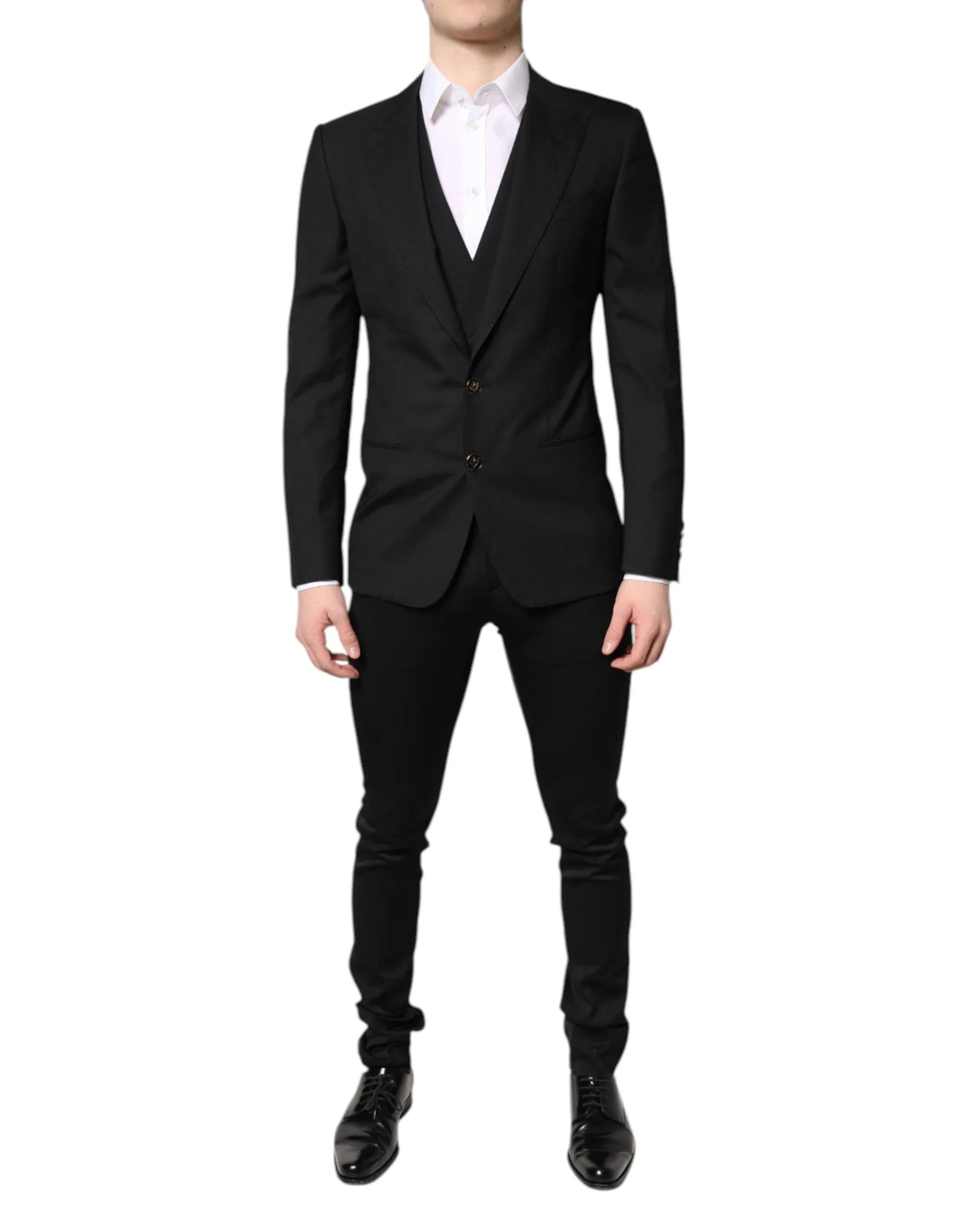 Dolce & Gabbana Black Single Breasted Formal Blazer with Vest - Zeiniez