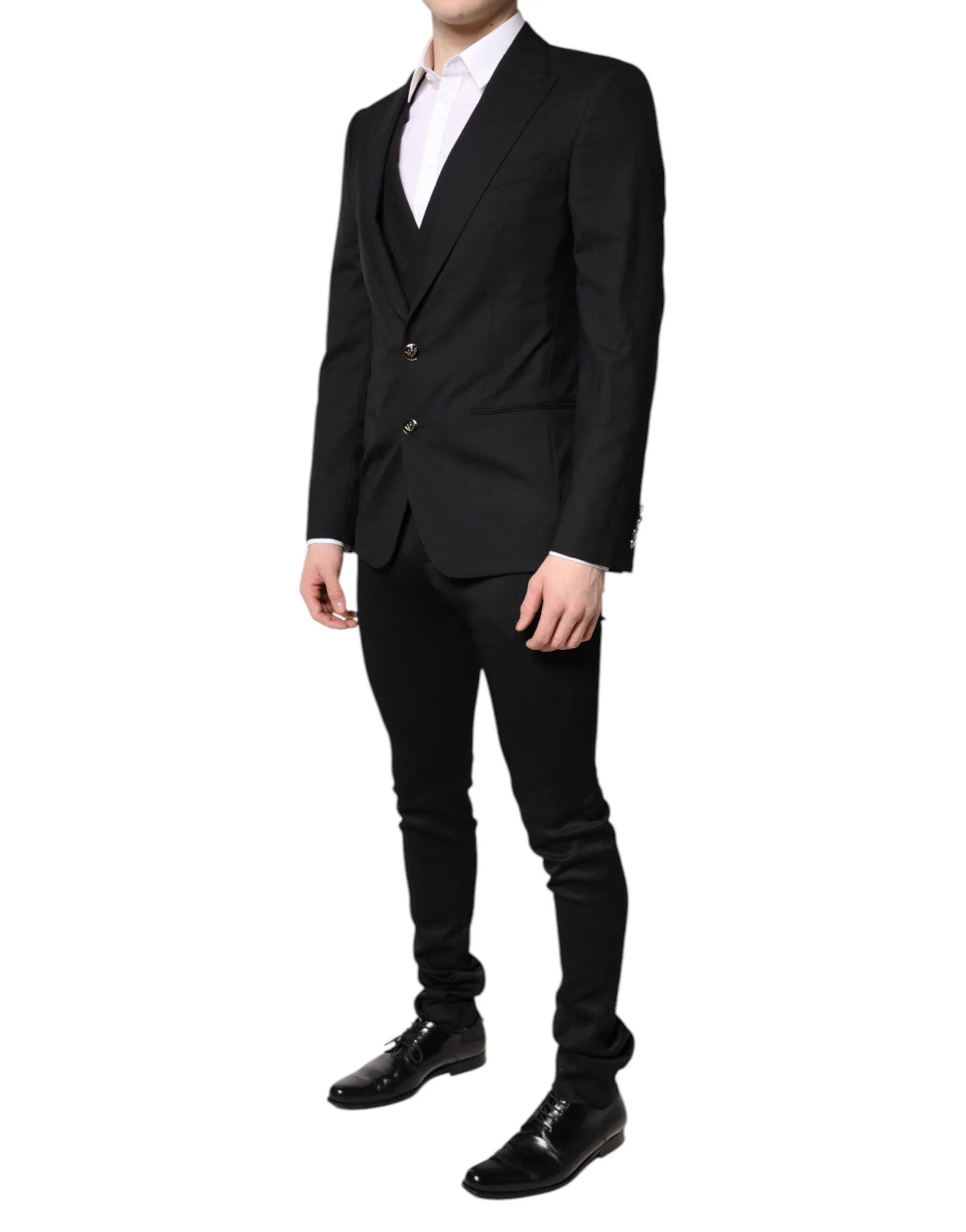 Dolce & Gabbana Black Single Breasted Formal Blazer with Vest - Zeiniez