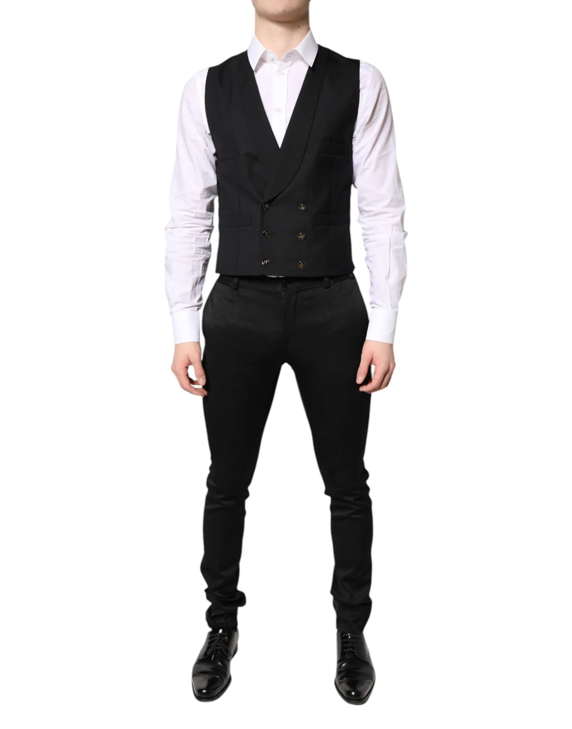 Dolce & Gabbana Black Single Breasted Formal Blazer with Vest - Zeiniez
