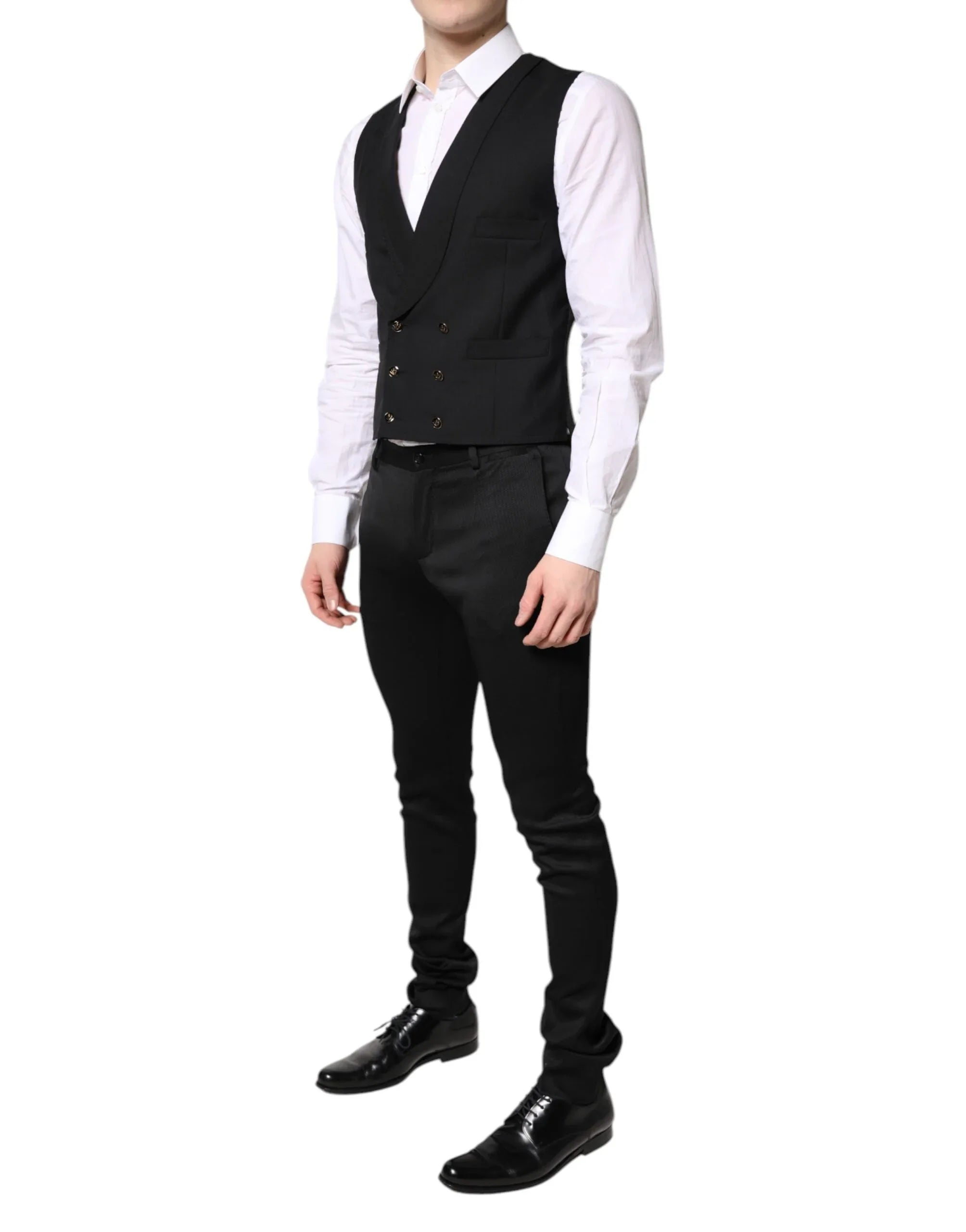 Dolce & Gabbana Black Single Breasted Formal Blazer with Vest - Zeiniez
