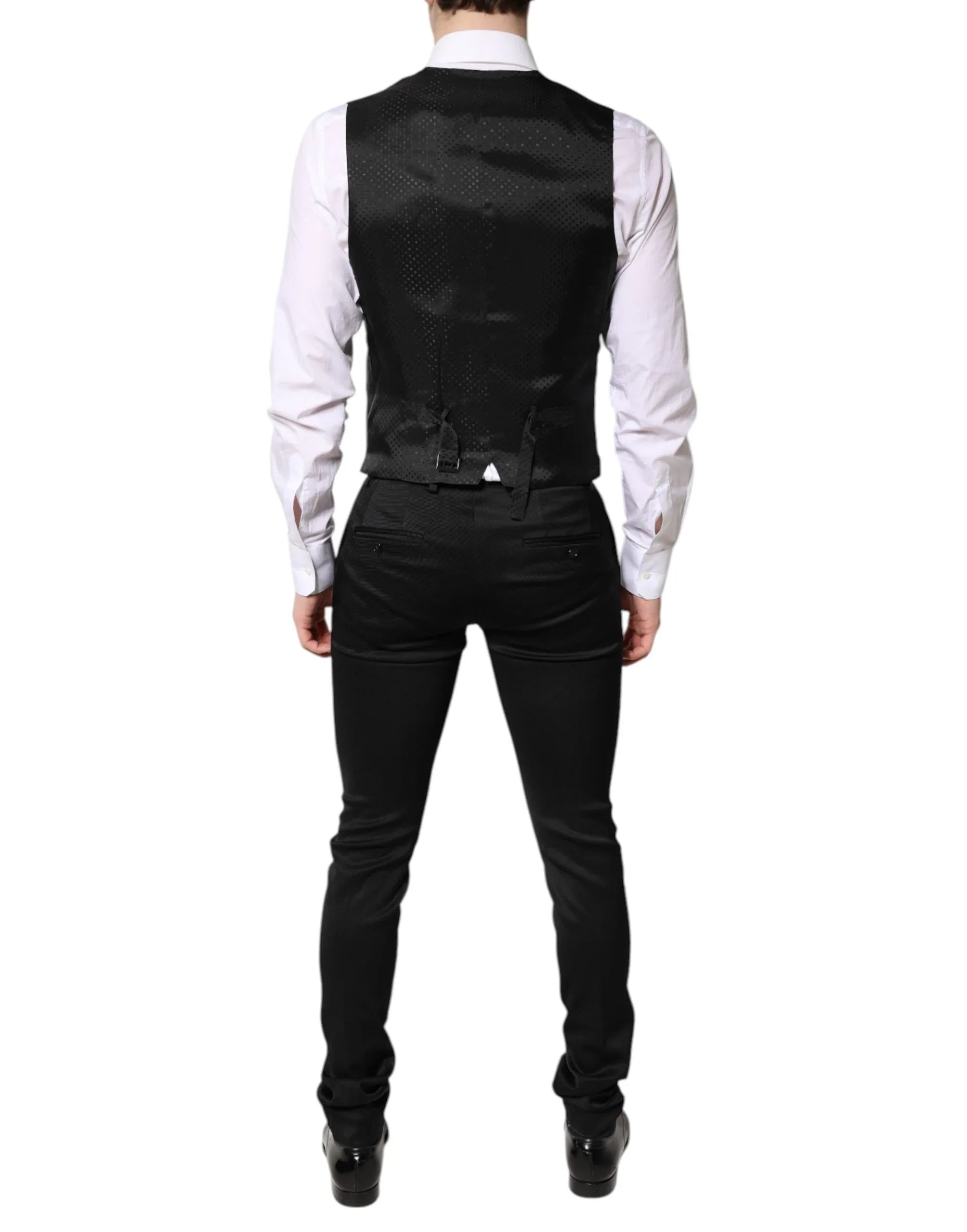 Dolce & Gabbana Black Single Breasted Formal Blazer with Vest - Zeiniez